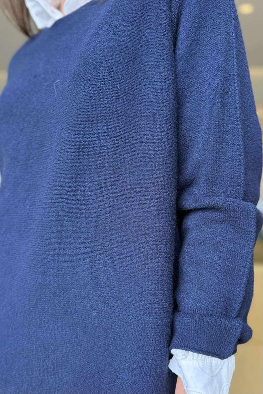 Made in Italy Conrad Body Skim Knit Jumper Navy 
